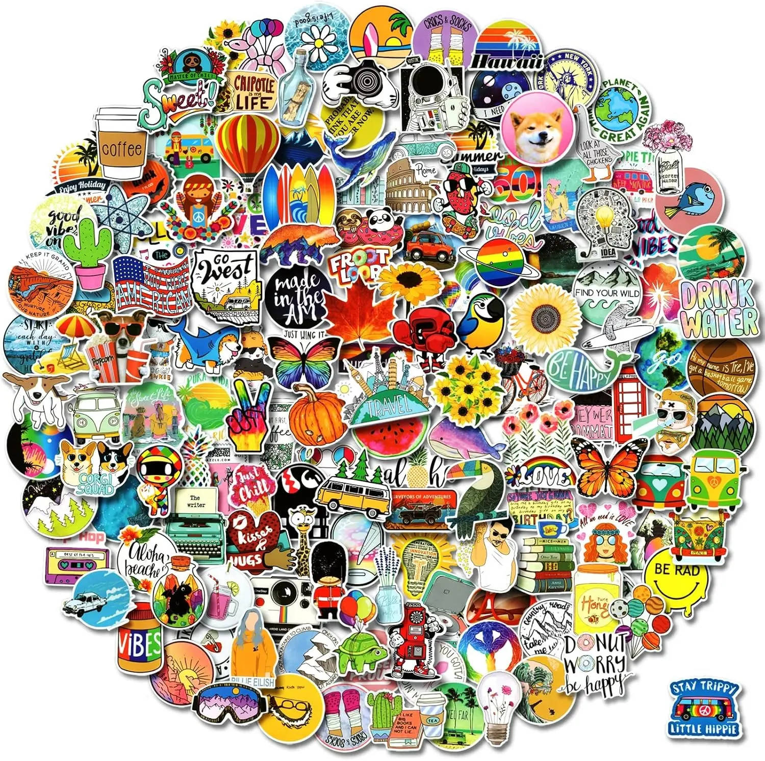 Cute Random Stickers – Kawaii Waterproof Vinyl Decals for Laptop, Water Bottle, Phone Case & Scrapbook, Fun Gift for Kids Teens & Adults