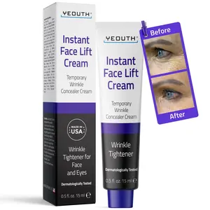 YEOUTH Instant Temporary Face Firming & Tightening, Face Lift Cream, Skincare Daily Concealer Targets to Help Smooth, Look of Fine Lines/ Wrinkles