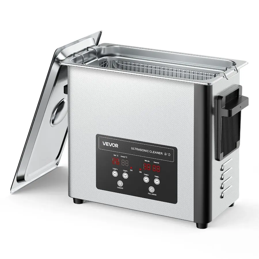 VEVOR 6L Ultrasonic Cleaner, Professional Ultrasonic Cleaner Machine with Cleaning Basket Digital Display, 120W Stainless Steel 40kHz Cleaning Machine for Watches, Razors, Jewelry, Coins and More