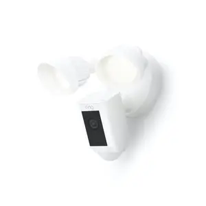 Ring B08F6GPQQ7 Wired Cam Plus Floodlight - White Home Security Device with Audio, 140-Degree Horizontal Field of View, Water Resistant, Compatible with Cameras, Smart Home Gadget