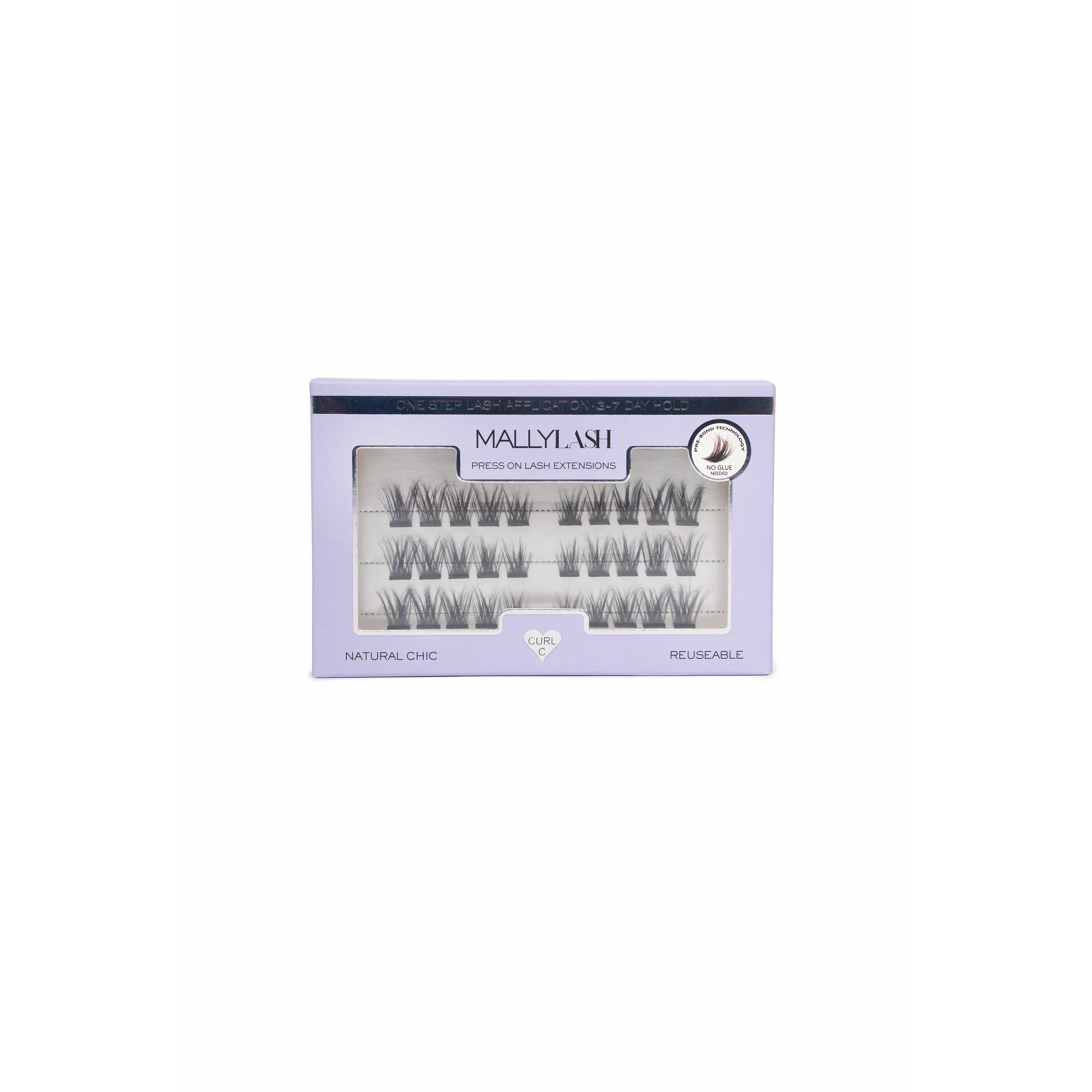 Natural Chic: No Glue Needed Pre-Bond Press-On Lash extensions 3-7 day hold