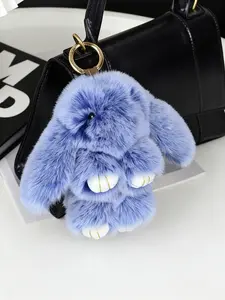 Plush Rabbit Keychain, Soft Cute Bunny Pendant, Long-Eared Charm, Adorable Plush Doll Accessory, Bag & Car Key Decoration