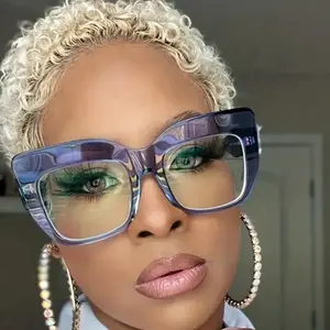 Square Full Rim Glasses for Women High Definition Anti-Blue Light PC Lenses Clear Frame with Purple Accents Minimalist Design Tassel Embellished Anti-Fog Cloth Included