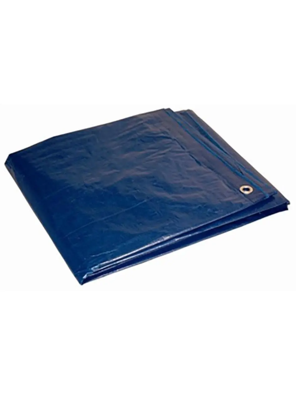Lightweight Poly Tarp 16 x 20 ft, Blue Outdoor Cover for Camping and Garden Use with Rope Reinforced Hem and Aluminum Grommets