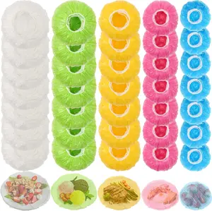 90Pcs Bowl Covers, 5 Size Plastic Food Covers with Elastic, Reusable, Alternative to Foil, Fresh Keeping, Disposable Dish wraps for Food Storage, Bread Proofing and Bugs Prevention - Home Improvement.