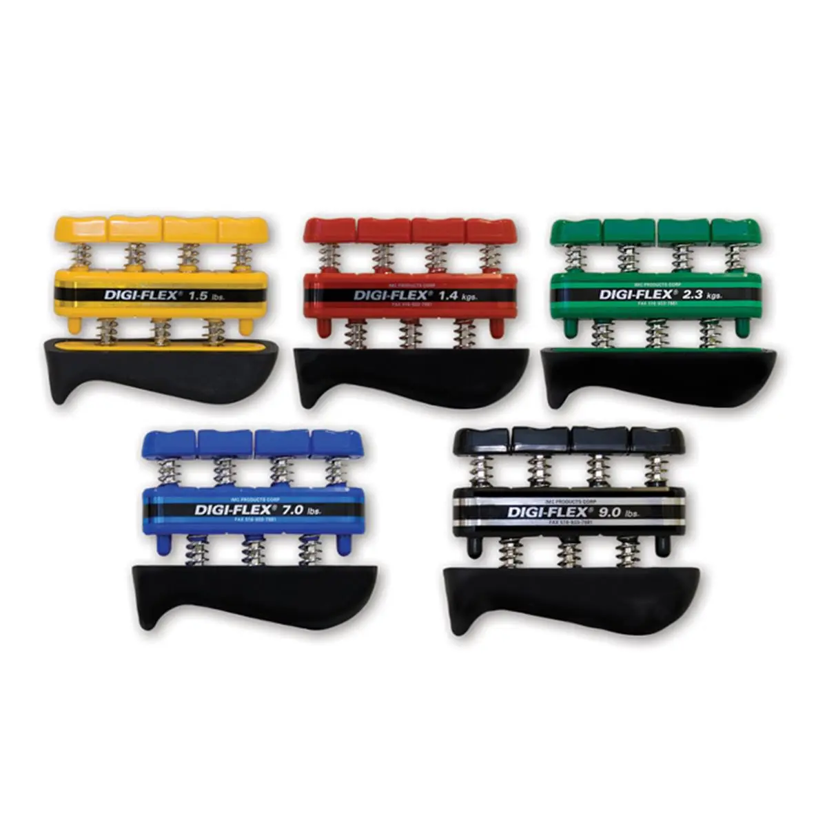 212 MAIN Cando Digi-Flex Hand Exerciser Set - 5-Piece Compact Tool with Progressive Resistance for Isolated Focus Finger Training