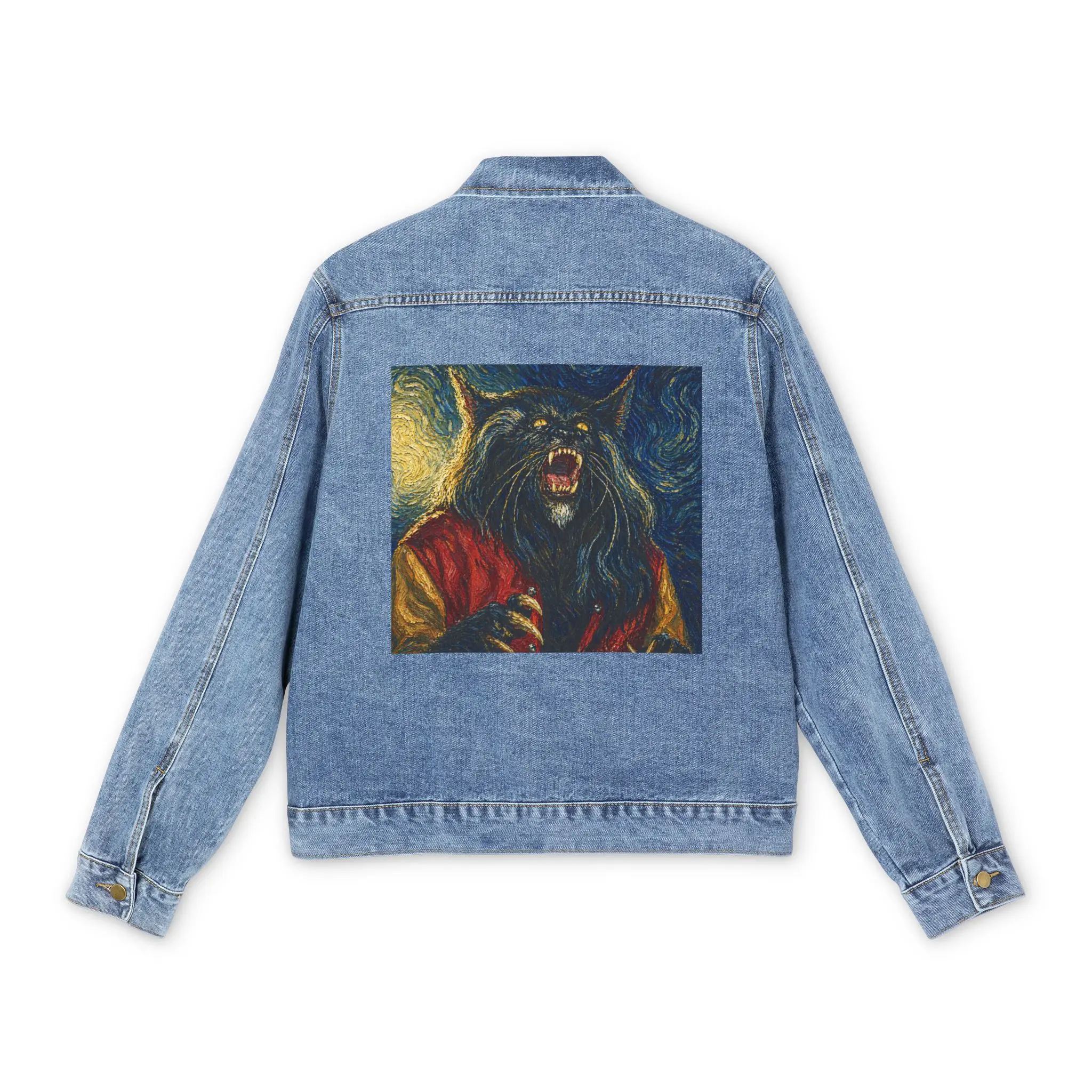 Howling Werewolf Artwork Denim Jacket