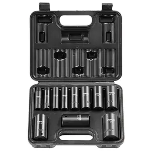 VEVOR Impact Sockets Set 11pcs 6-Point 3/8in Drive Bit Ratchet Tool Kit Case