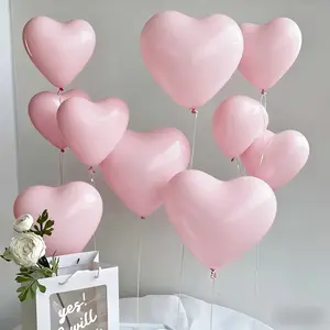 30 pink heart-shaped latex balloons, 10 inches in size, suitable for Valentine's Day, weddings, birthdays, engagements, bridal showers, anniversaries, holiday decorations, celebrations, and indoor and outdoor decorations.