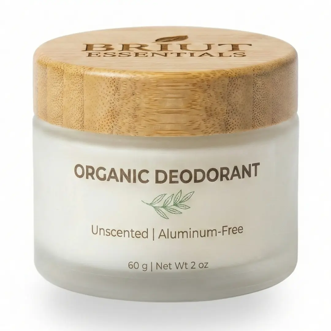 Organic Deodorant for Sensitive Skin (Unscented) | Aluminum-Free, Gentle 24-Hour Odor Protection