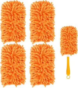 Reusable Duster Refill Compatible with Swiffer Hand Duster, 360 Heavy Duty Dusters Refills, Microfiber Ceiling Fan Duster Compatible with Swiffer Dusters Extended Handle, 4 Pack