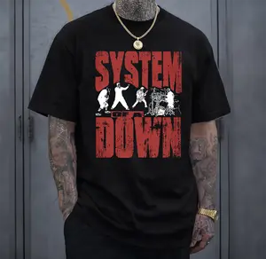 System Of A Down Band Tee Menswear Top Heavy Cotton Unisex Oversize Alternative Metal Nu Metal Rock Band Vintage 90s Graphic Streetwear Cotton Tee T-Shirt for Men and Women Fans