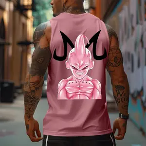 Dragon Ball Dbz Kid Buu Majin Unisex Summer Outfits Men Streetwear 80s 90s Graphic Tees Cotton Anime Tank Tops Men Gifts