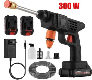 300W 30Bar Cordless High Pressure Car Washer Spray Water Gun 12000mAh Battery