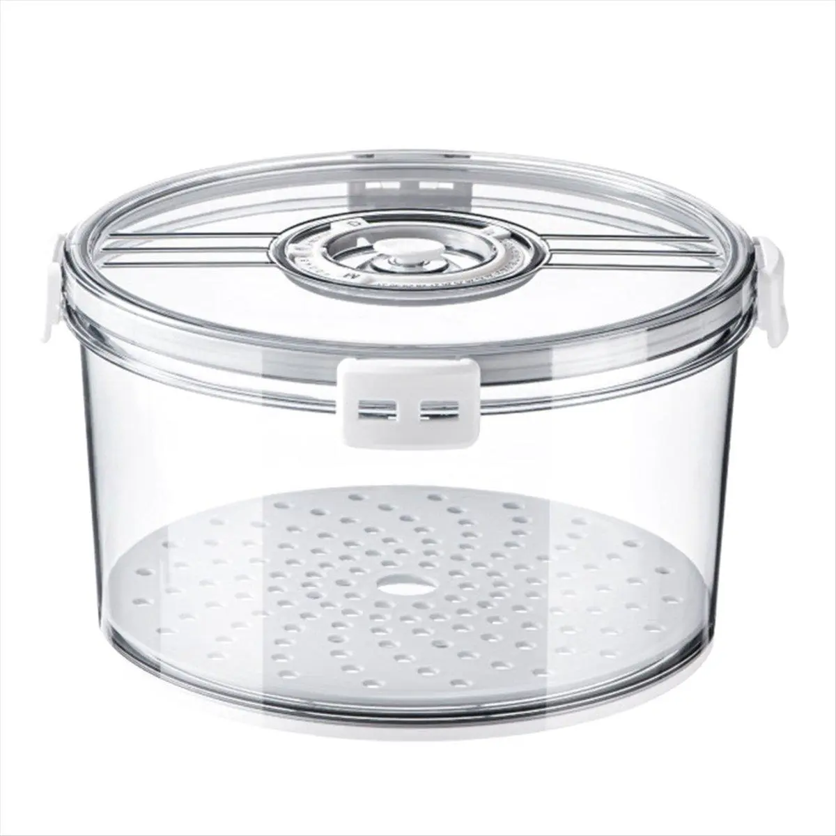 Airtight Round Plastic Bread Storage Container with Time Dial, Transparent Sealed Kitchen Pot for Homemade Bread Freshness (Home & Festive Party Supplies)