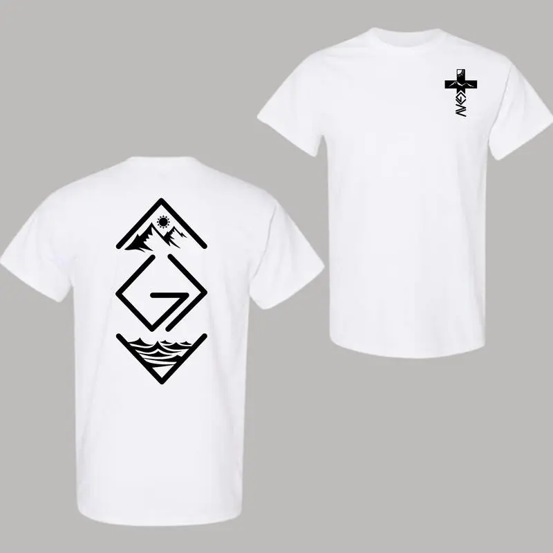 God Is Greater Than The Highs And Lows 2 Sided T-Shirt, Christian Shirt, Cross on Sleeve, Couples Gift, Graphic Tees, Unisex Shirt Tshirt
