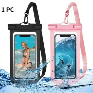 Waterproof Phone Pouch Clear Waterproof Cell Phone Case with Lanyard IPX8 Certified Floating Dry Bag Universal Fit Up to 7 Inch Phones Waterproof Phone Holder for Beach Swimming Diving Cruise & Outdoor Activities