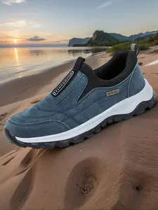 Men's Spring & Fall Casual PU Leather Low Top Shoes, Medium Wide Fit Outdoor Hiking Trekking Shoes Running Sneakers, Unisex Large Size Footwear