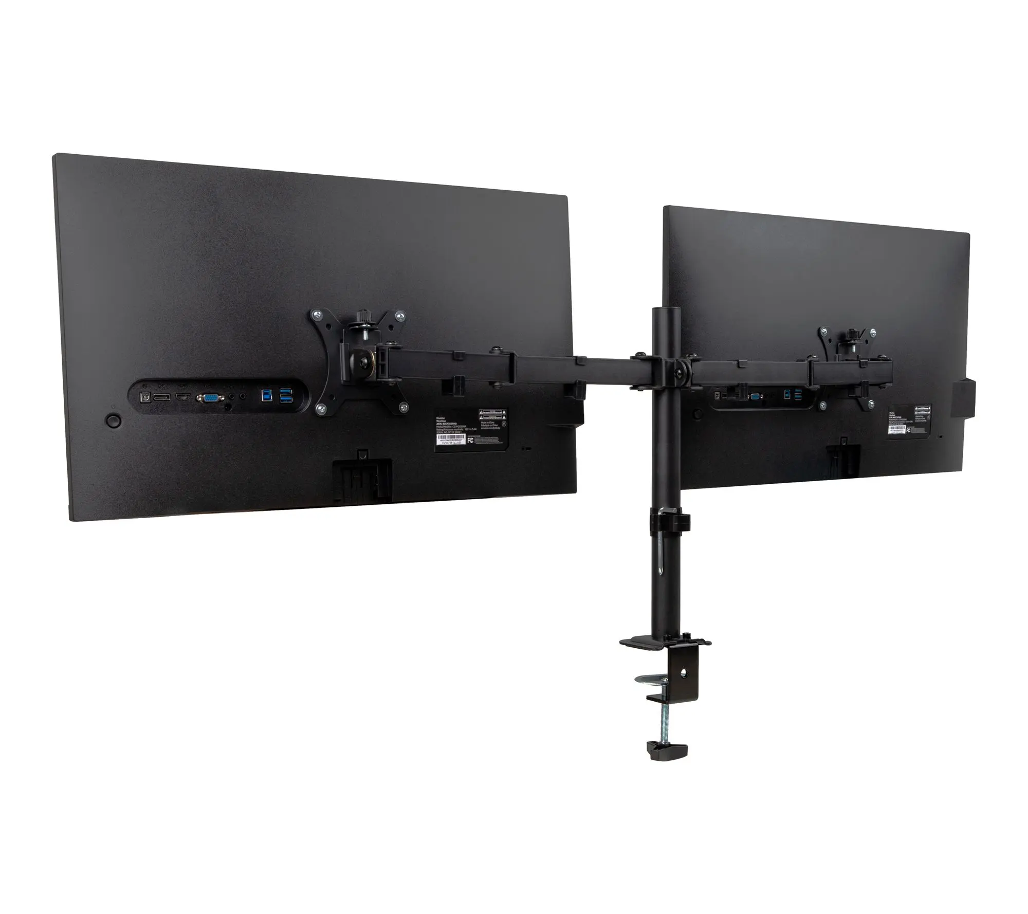 Mind Reader Dual Monitor Desk Mount  Adjustable, Black