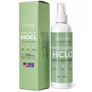 LEAFORA Hypochlorous Acid (HOCl) Spray, Fragrance-Free No-Rinse Daily Cleansing Mist for Face & Body Skin