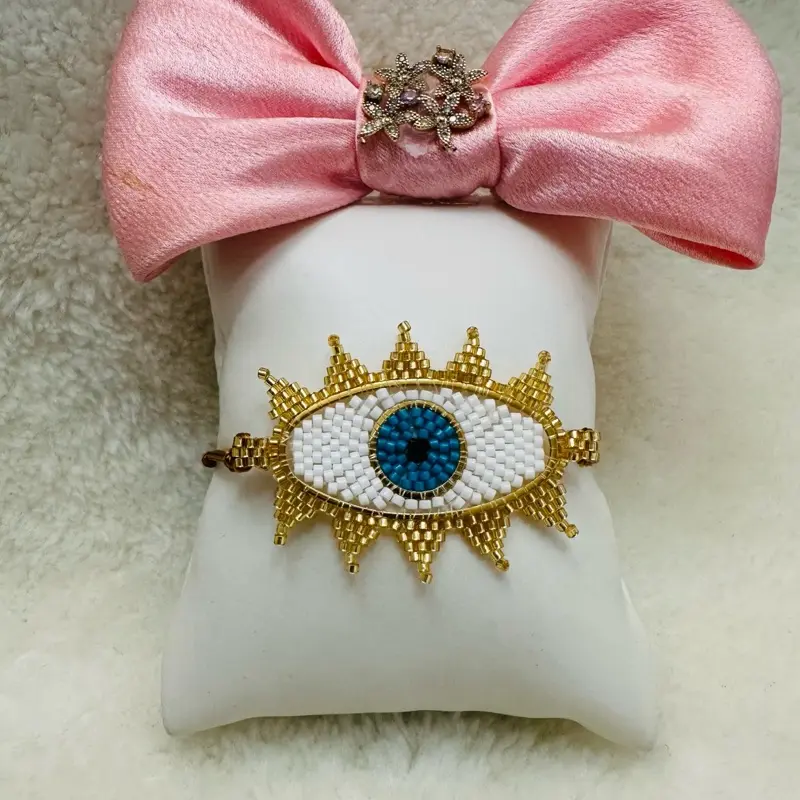 Miyuki evil eye bracelet (adjustable)