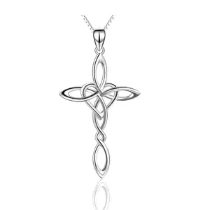 925 Sterling Silver Celtic Cross Necklace for Women, Dainty Witches Knot Symbolic Gift for Birthday, easter christmas Anniversary & Holidays Exquisite Simple and Versatile Perfect for Everyday Wear