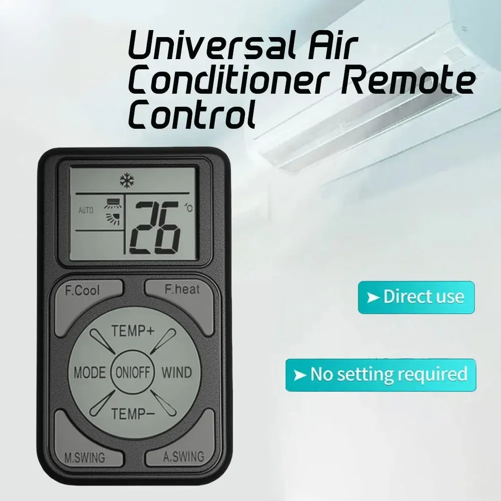 Q58 Mini Portable Universal A/C Remote Control - Plastic Body, Pocket Size, Simple Layout, Compatible with All Major Air Conditioner Brands & Models for Aircon Users