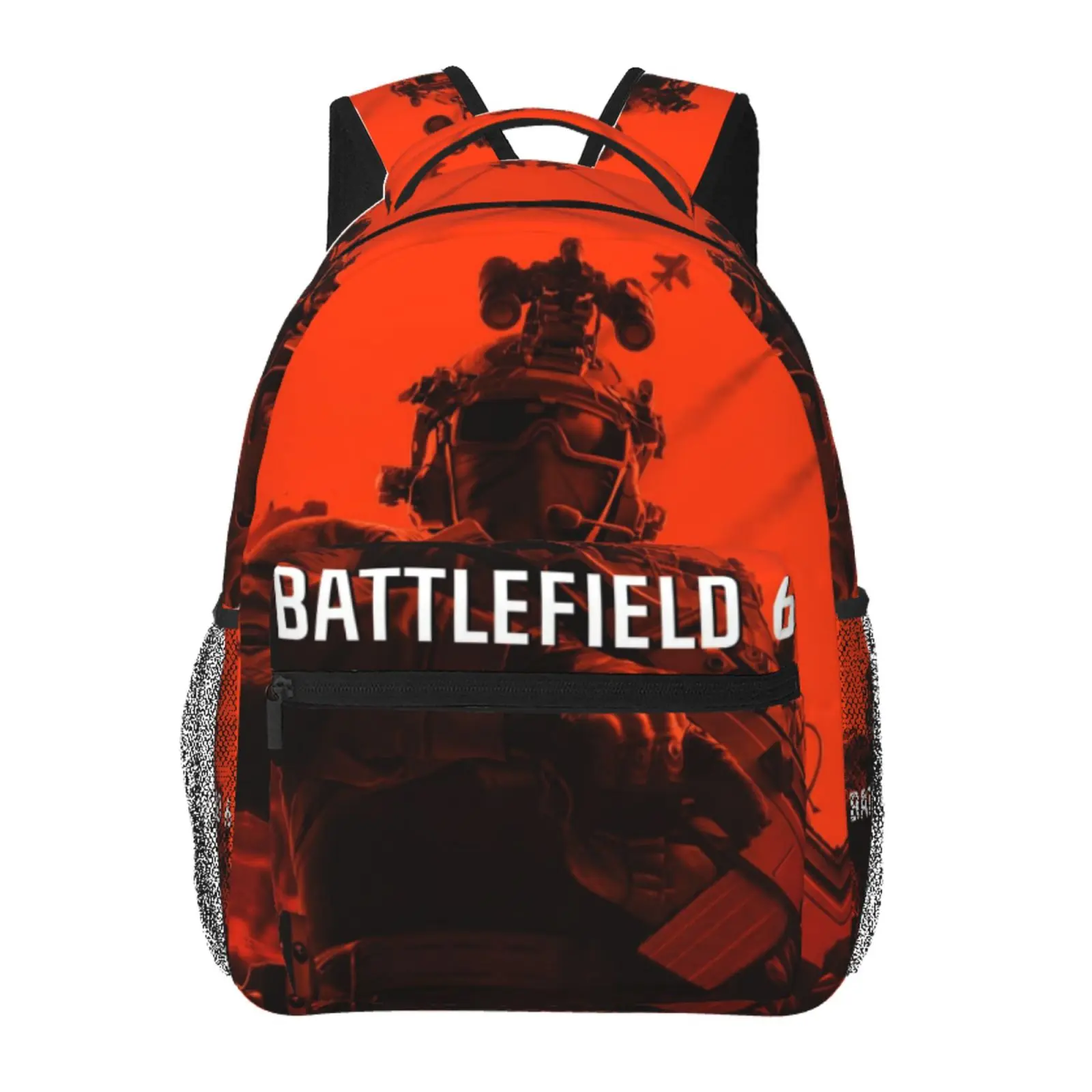 Battlefield All-Over Print Backpack Large Capacity Battlefield School Shoulder Bag for Back-to-School After-School Activities Weekend Outings, Cartoon Casual Battlefield Merch Casual Daypack School Bag for Boys Girls Fans & Gift Giving
