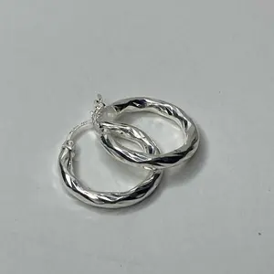 925 Sterling Silver Hoop Earrings | Diamond Cut Hoops | Multiple Styles, Unisex, Daily
