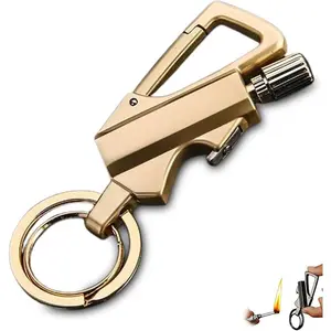 Permanent Match Infinity Lighter, Waterproof Key Chain Lighter Match, Reusable Keychain Lighter Match Strike with Bottle Opener (empty of fuel)