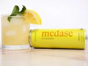 MEDASE Lemon Drop "Sun Kissed" Non-Alcoholic Mocktail 12oz 4 Pack Authentic Cocktail Taste Healthy Alcohol-Free Drink Low Calorie Gluten Free Vegan GMO Free Natural Sweet Citrus Flavor