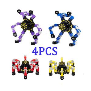 4pcs / 8pcs Transformable Fidget Spinners for Kids and Adults, Fidget Transformer Toys Fidget Spinner Stress Relief Sensory Toys for Boys and Girls, DlY Deformation Spinners for Birthday, Christmas, Halloween, and Easter Gift for Children
