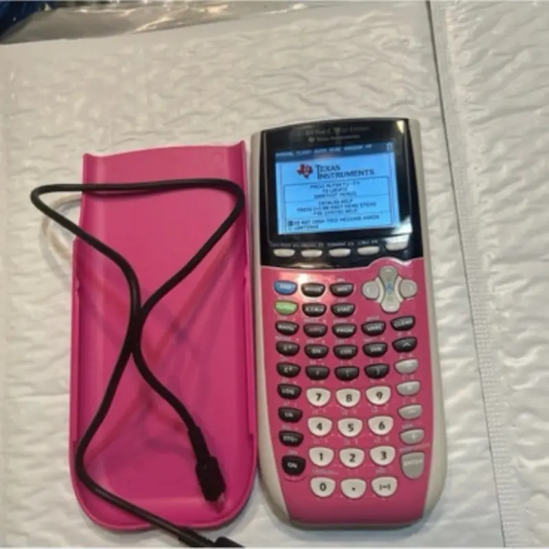 Texas Instrument TI 84 Plus C Graphing Calculator W Cover Tested pink