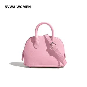 The Pastel Dome Mini - Cute Coquette Top Handle Satchel Pebbled Vegan Leather with Protective Feet and Adjustable Strap for Date Night Everyday Wear