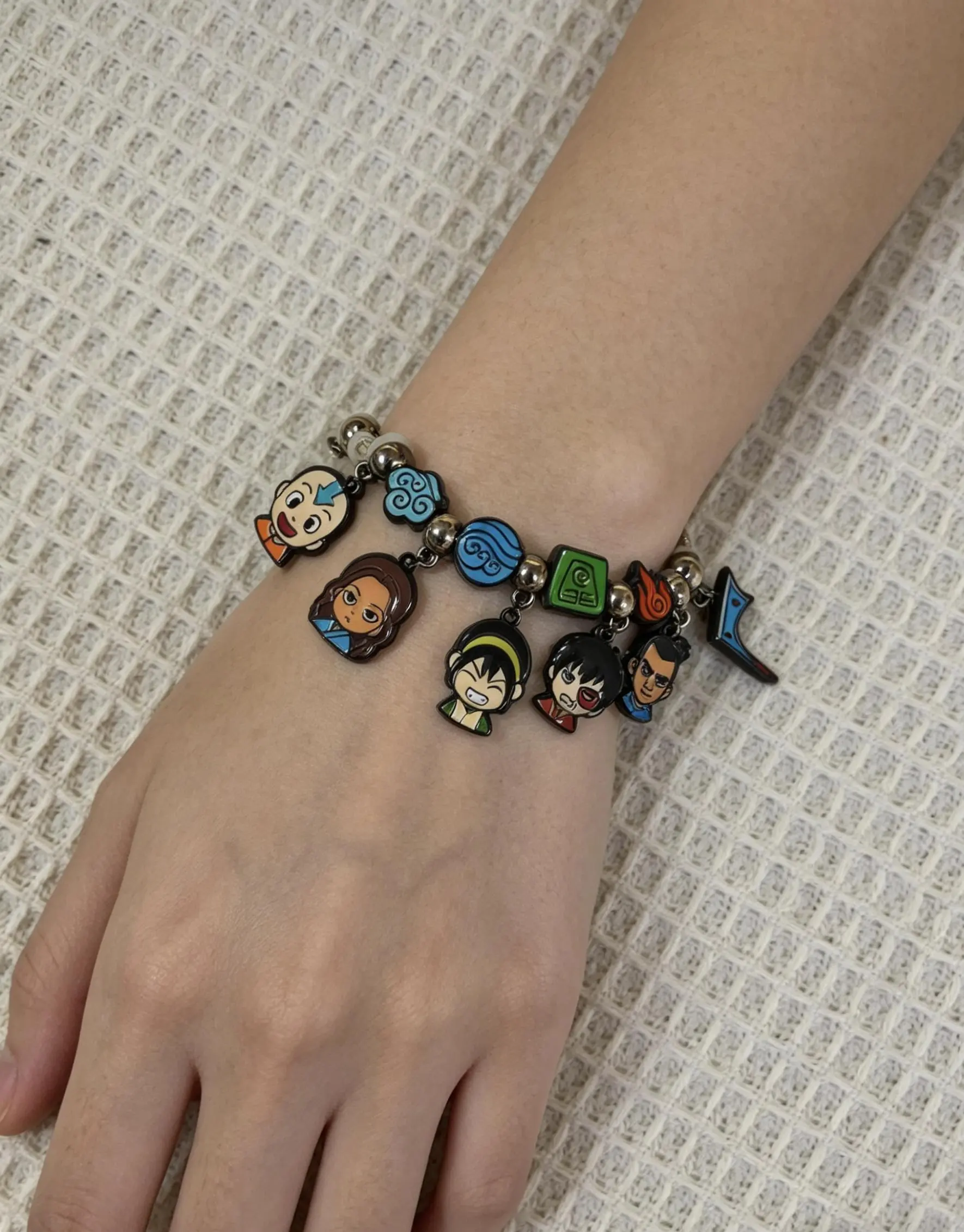Elemental Charm Bracelet with Balance Motif, Minimalist Adjustable Jewelry for Men & Women, Lightweight 40g Collectible, Anime Gift for Everyday Wear, Collectibles, Adjustable Fit