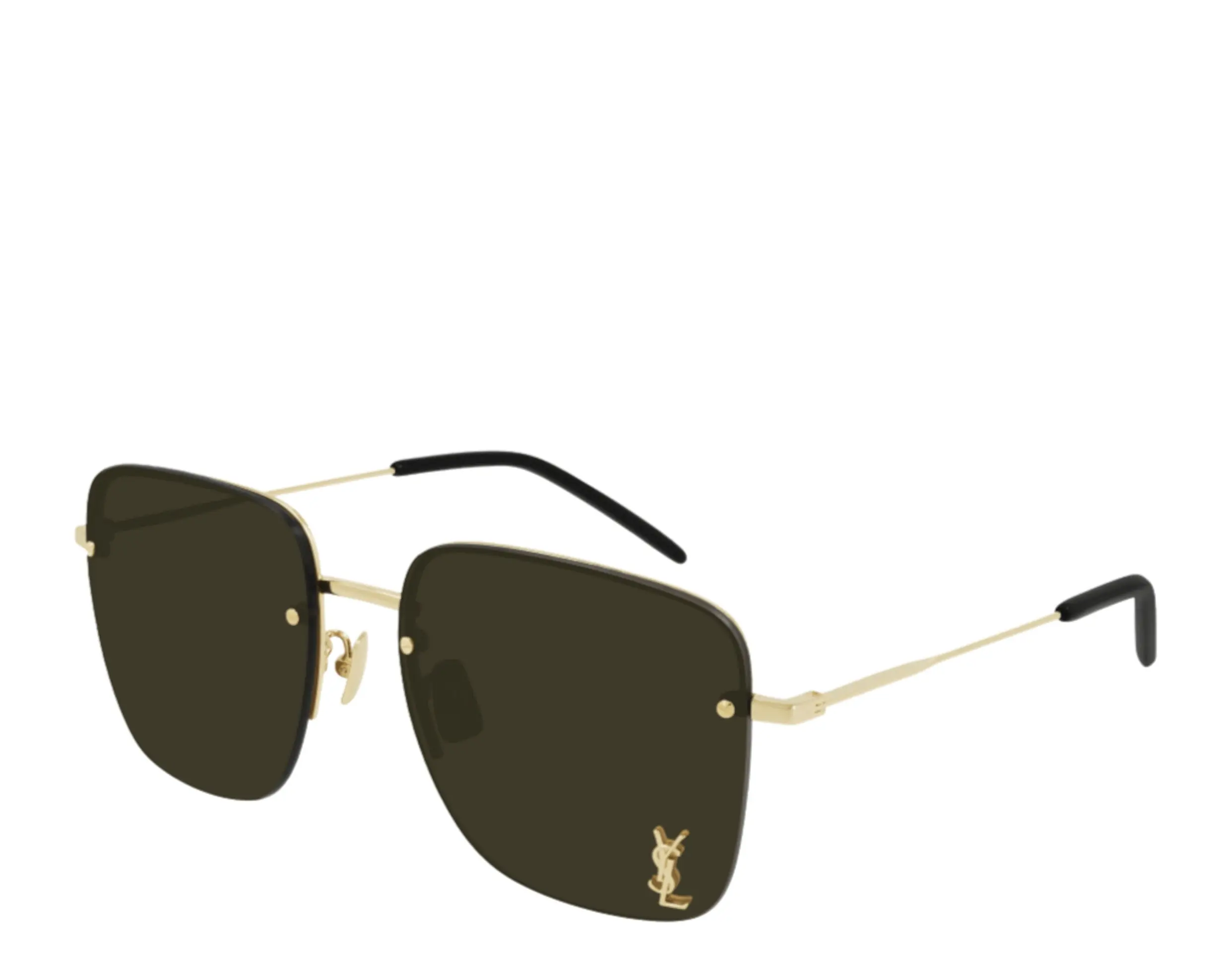 Saint Laurent SL 312 M Sunglasses in Gold/Brown Flash | Women's 58mm