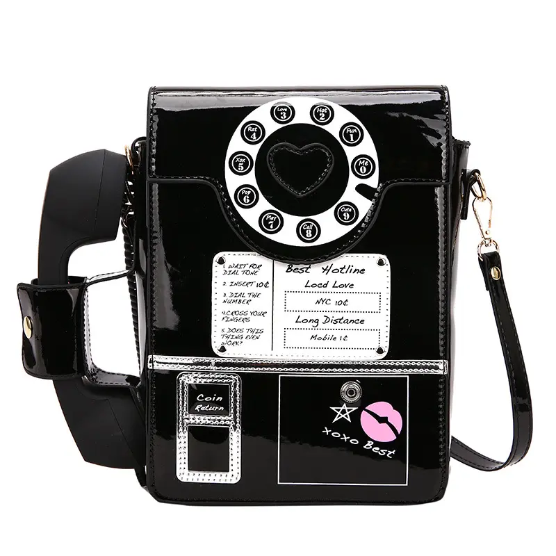 Women's PU Leather Numbered Digital Telephone Crossbody Phone Bag - Multi-use Accessory with Adjustable Strap, Quirky Creative Design