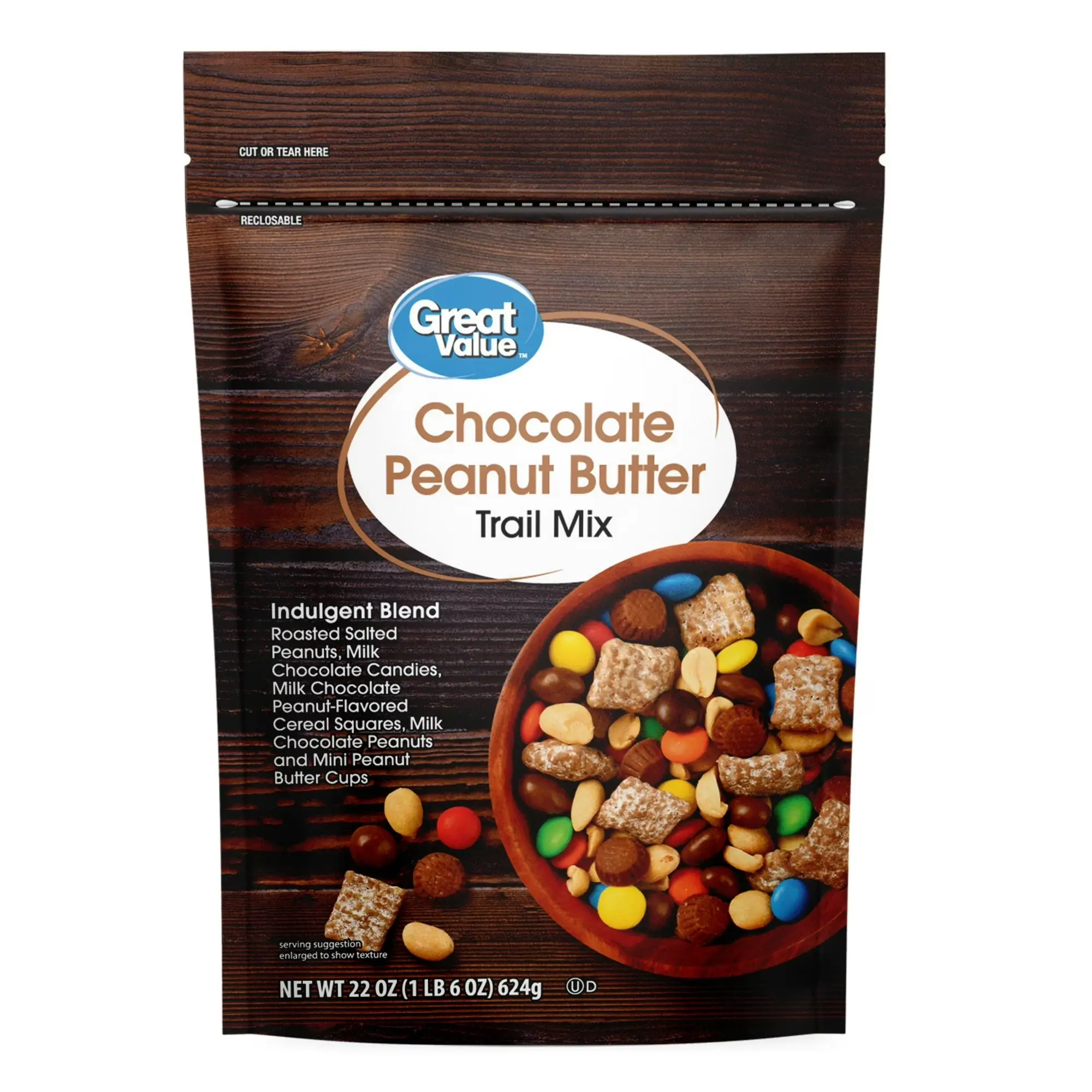 Great Value Chocolate Peanut Butter Trail Mix, 22 oz – Sweet & Salty Snack Mix with Peanuts, Chocolate Candies & Peanut Butter Cups
