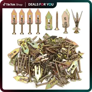 [Dealsforyoudays] 100PCS/200PCS Self-Drilling Drywall Anchors and Screws Kit, Easy Application, No Pre-Drilling Needed,Supports Up to 66 lbs, Ideal for Home and Office Organization,Truss screws