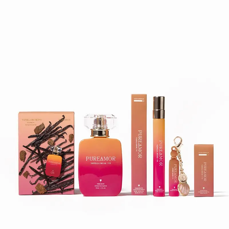 PUREAMOR Women's Vanilla Musk V3 Pheromones Perfume - Multi-Size Single Bottle (2ml/12ml/30ml) Gourmand Fragrance with Rose, Jasmine, Orris Depth, Cozy Sweet Musk Scent for Close Encounters, Bedtime Wear