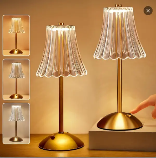 Rechargeable Cordless LED Table Lamp - Touch Control, 3-Color Dimmable, Battery-Powered, USB Port, Lightweight Dimmable Bedroom Lamp for Bedside Home Decor Mood & Decorative Lighting
