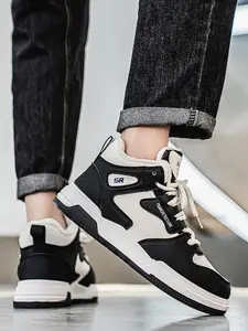 Men's Winter White Skate Shoes | Plush Lined High-Tops | Chunky Sole Street Style Sneaker