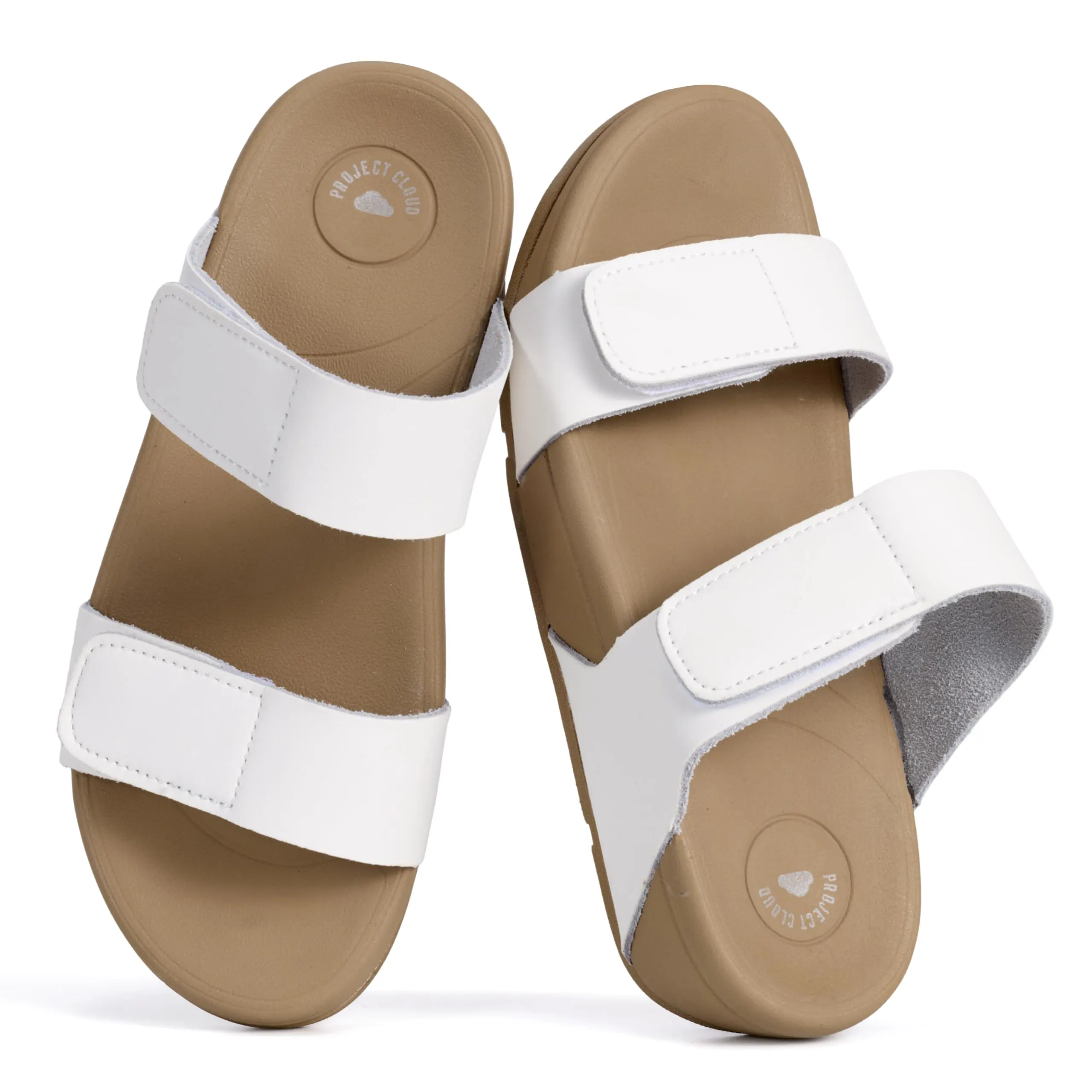 Project Cloud Women's | Genuine Leather Platform Sandals | Adjustable Double Strap | Lightweight | Non-Slip - Adee