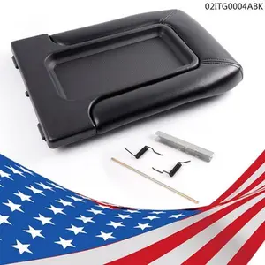 CROSSDESIGN Center Console Lid Repair Kit Fit For Chevy GMC Cadillac Pickup Truck SUV Black