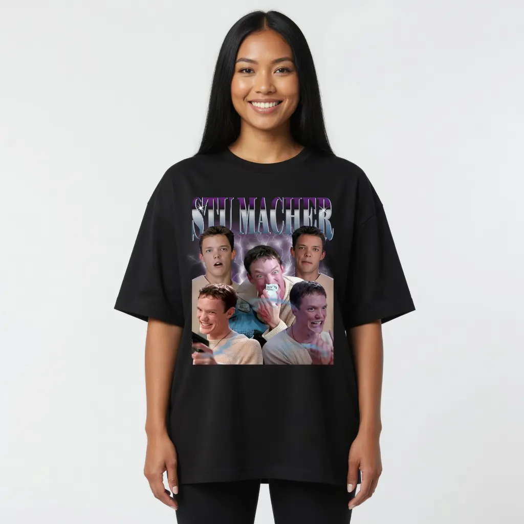 Stu Macher T-Shirt Scream Horror Movie Fan Tee Graphic Shirt Cotton Top