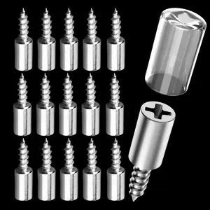 Bolt Kit，Self-tapping screw with clear plastic sleeve，Suitable for wooden cabinets, bookshelves, and storage racks - Zinc alloy shelf support nails anchor Mounting Kit drilling self Mount Pegboard Kit Button Head Bolts Stainless Side Steps Kit