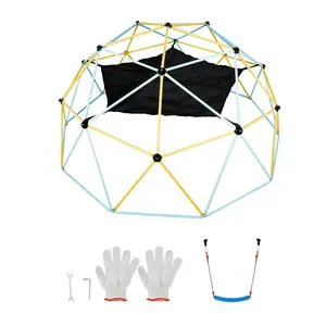 VEVOR Climbing Dome, Jungle Gym Supports 600LBS and Easy Assembly, 6FT Geometric Dome Climber Play Center for Kids 3 to 9 Years Old, with Climbing Grip, Outdoor and Indoor Play Equipment for Kids