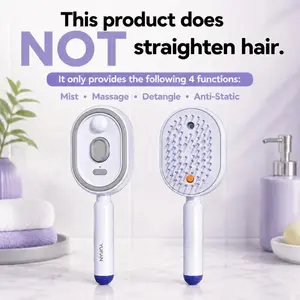 Electric Spray Air Cushion Massage Grooming Comb - Self-Cleaning, Anti-Tangle, Anti-Static, Volumizing Hair Styling Tool with Essential Oil Mist Aromatherapy Hair Care, Hair Styling Tools