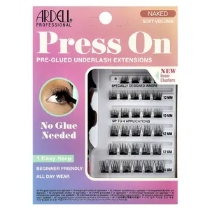 Ardell Press On, Pre-Glued Underlash Extensions, Naked Soft Volume, 30 Pre Glued Clusters & Applicator