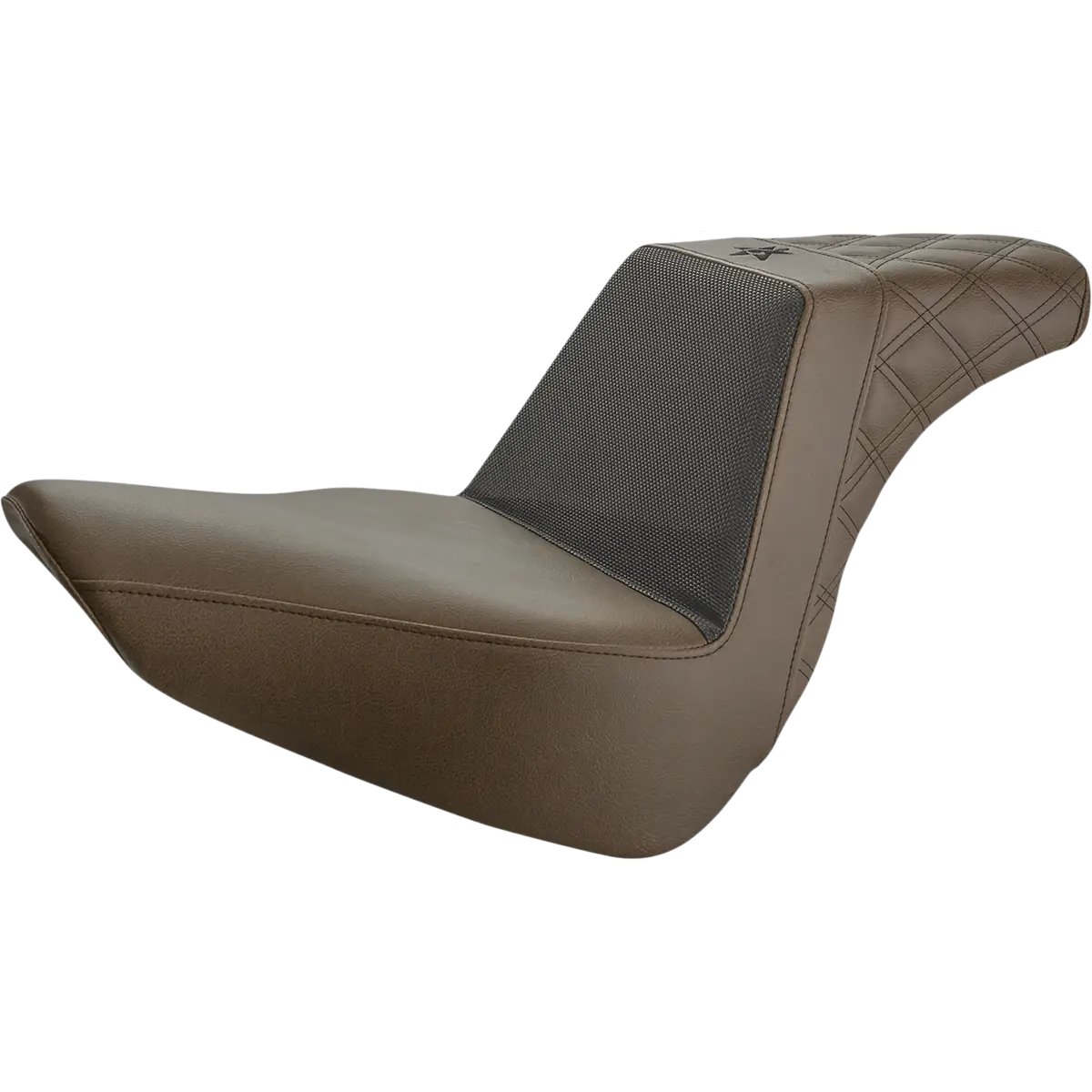 SADDLEMEN Unknown Industries Seat - Front Carbon Fiber/Black Gripper Lumbar/Rear Lattice Stitch - Brown - FLFB '18-'23